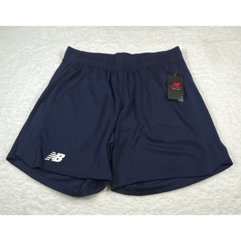 New Balance Mens Training Shorts Team Navy Mesh Athletic Gym TMMS742 Size L